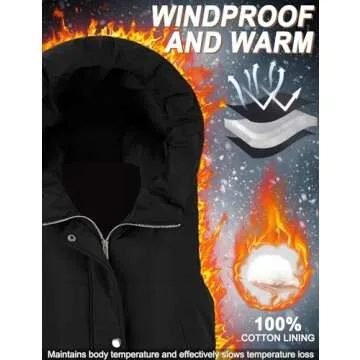 HEEKPEK Womens Puffer Vest Winter Hooded Sleeveless Zip Up Long Puffy Jacket Warm Thick Quilted Coats with Pockets(Black,M)