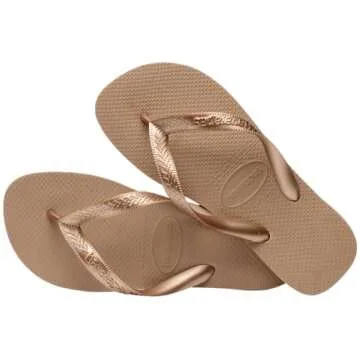 Havaianas Women's Top Tiras Flip Flop Sandal, Rose Gold, 7-8 M US