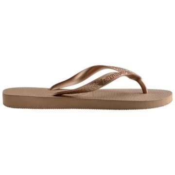 Havaianas Women's Top Tiras Flip Flop Sandal, Rose Gold, 7-8 M US
