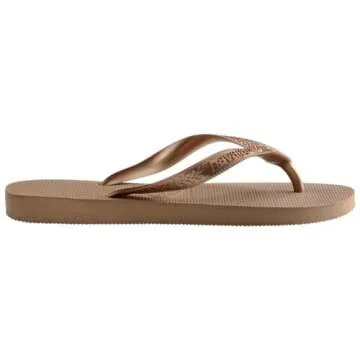 Havaianas Women's Top Tiras Flip Flop Sandal, Rose Gold, 7-8 M US