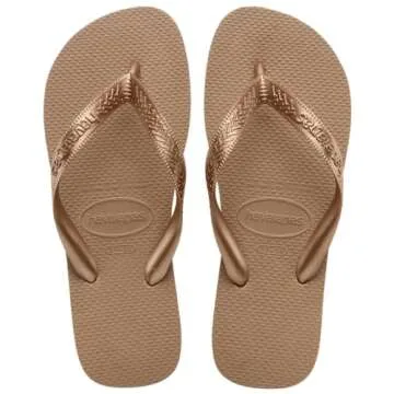 Havaianas Women's Top Tiras Flip Flop Sandal, Rose Gold, 7-8 M US