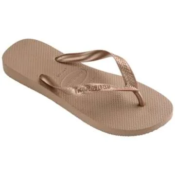 Havaianas Women's Top Tiras Flip Flop Sandal, Rose Gold, 7-8 M US