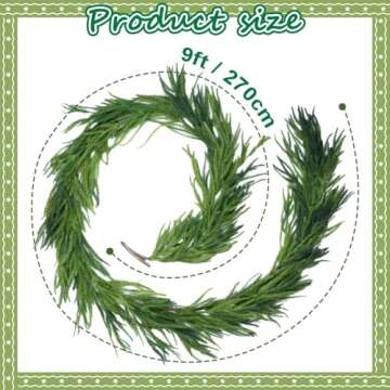 Artificial Norfolk Pine Garlands, Christmas Garlands, Green Artificial Greenery Garland, Real Touch ...