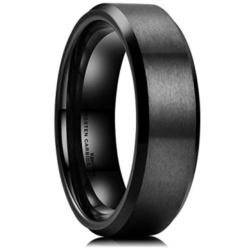 King Will 6mm Men's Black Wedding Ring - Modern Elegance in Tungsten Carbide