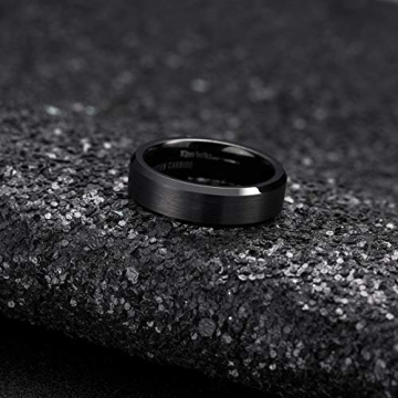 King Will Black Wedding Band - Comfort Fit for Men