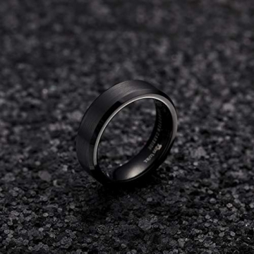 King Will Black Wedding Band - Comfort Fit for Men