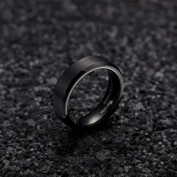 King Will Black Wedding Band - Comfort Fit for Men