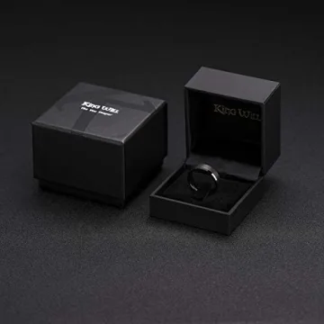 King Will Black Wedding Band - Comfort Fit for Men