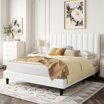 Elegant Allewie Velvet Upholstered Bed Frame for Comfort