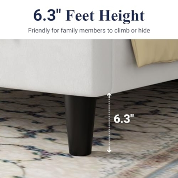 Elegant Allewie Velvet Upholstered Bed Frame for Comfort