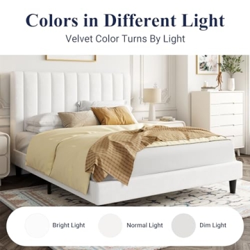 Elegant Allewie Velvet Upholstered Bed Frame for Comfort