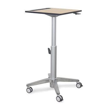 Ergotron – Mobile Standing Desk, Adjustable Height Small Rolling Laptop Computer Sit Stand Desk wi...