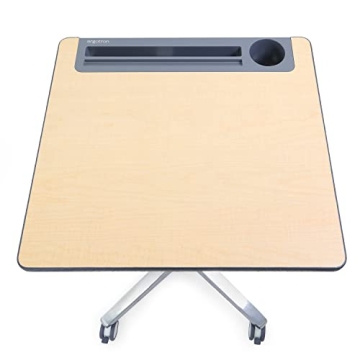 Ergotron – Mobile Standing Desk, Adjustable Height Small Rolling Laptop Computer Sit Stand Desk with Wheels for Classroom, Office, Medical or Home Use – Adjusts from 29 to 45 Inches – Maple