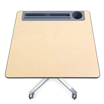 Ergotron – Mobile Standing Desk, Adjustable Height Small Rolling Laptop Computer Sit Stand Desk with Wheels for Classroom, Office, Medical or Home Use – Adjusts from 29 to 45 Inches – Maple