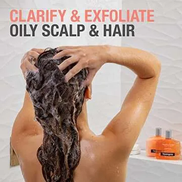 Neutrogena Exfoliating Healthy Scalp Clarify & Shine Shampoo & Conditioner for Oily Hair and Scalp, with Pink Grapefruit, pH-Balanced, Paraben & Phthalate-Free, Color-Safe, 12 Fl Oz