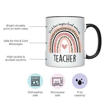YouNique Designs Teachers Mug, 11 Ounces, Teacher Appreciation Cup, Virtual Teacher Coffee Mug, Best...
