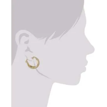 Anne Klein Classics Gold-Tone Band Hoop Earrings