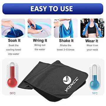 YQXCC 4 Pack Cooling Towel (47"x12") Ice Towel for Neck, Microfiber Cool Towel, Soft Breathable Chilly Towel for Yoga, Sports, Golf, Gym, Camping, Running, Fitness, Workout & More Activities