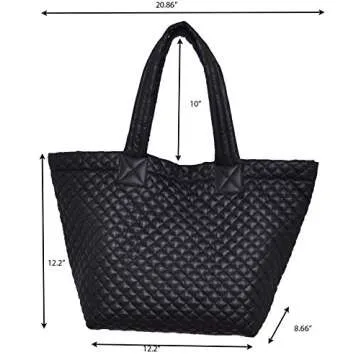 Stylish CLARANY Lightweight Quilted Tote Bag with Pouch