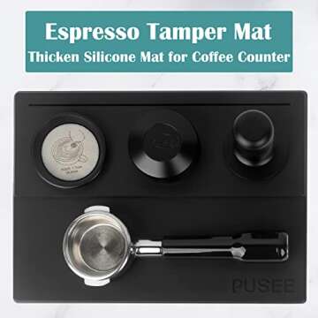 PUSEE Espresso Tamping Mat I Coffee Tamper Mat I Espresso Tamping Station for Barista Tool Home Kitc...