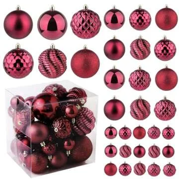 Christmas Balls Ornaments -36pcs Shatterproof Christmas Tree Decorations with Hanging Loop for Xmas ...