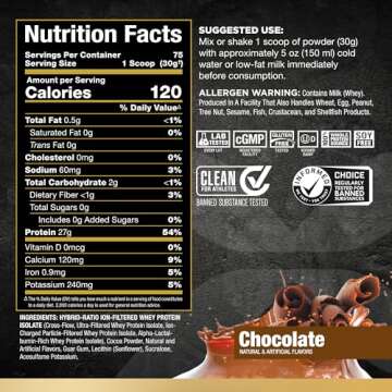 ALLMAX Nutrition - ISOFLEX Whey Protein Powder, Whey Protein Isolate, 27g Protein, Chocolate, 5 Poun...
