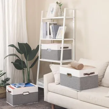 Yawinhe Foldable Fabric Storage Baskets 4-Pack Organizer