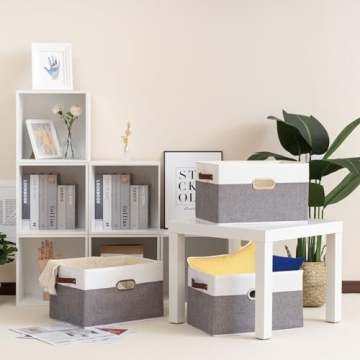 Yawinhe Foldable Fabric Storage Baskets 4-Pack Organizer