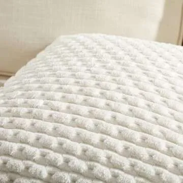 Fancy Homi 2 Packs Boho Cream Decorative Throw Pillow Covers 18x18 Inch for Couch Bed Sofa, Modern Farmhouse Home Decor, Soft Cute Plush Corduroy Cushion Case 45x45 CM