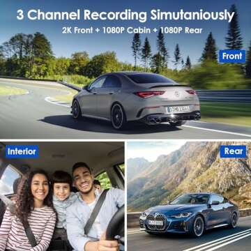 3 Channel Dash Cam with 2K Video and WiFi Control