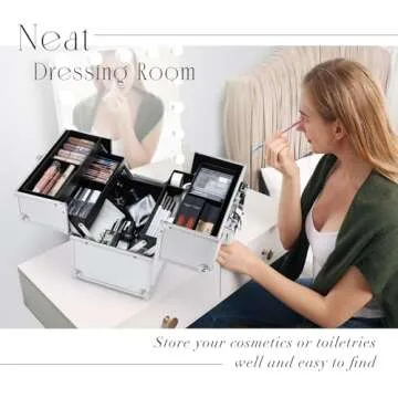 Professional Makeup Train Case with 4-Tier Storage