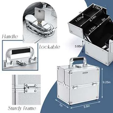 Professional Makeup Train Case with 4-Tier Storage