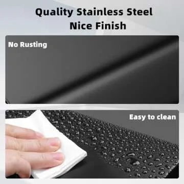 TIPGO Small Metal Trash Can, 2.1 Gallon Slim Trash Can for Bathroom, Wastebasket Garbage Bin for Bedroom, Office, Kitchen, Under Sink (Matte Black)