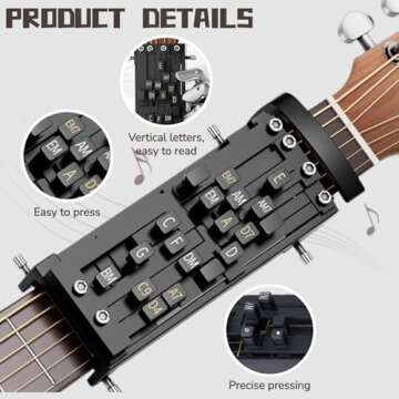 Guitar Chord Presser, Guitar Aid Chords Trainer for Beginners, Guitar Assisted Tool Guitar Starter Learning Tools Essential Guitar Accessories for Beginners Friends Gifts