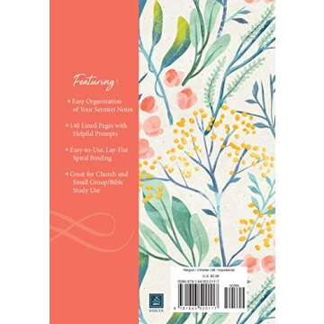 Beautiful Floral Sermon Notes Journal for Personal Reflection