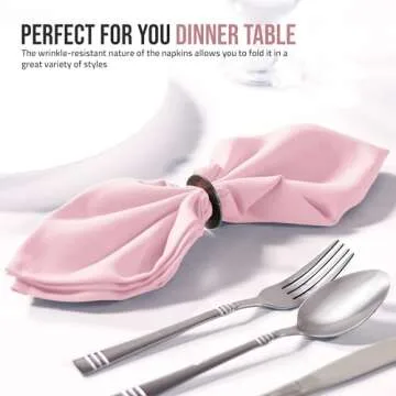 Utopia Home Pink Cloth Napkins (12 Pack, 17x17 Inches), Ideal Dinner Napkins for Party, Wedding and Lunch/Dinner