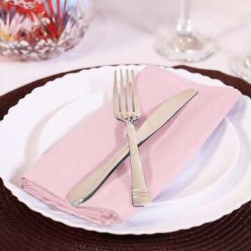 Utopia Home Pink Cloth Napkins (12 Pack, 17x17 Inches), Ideal Dinner Napkins for Party, Wedding and Lunch/Dinner