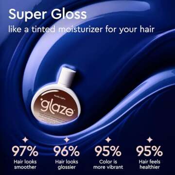 Glaze Super Gloss Color Conditioning Gloss – Vanilla Lights for Light to Medium Brown Hair with Higlights – Rinse Out Semi-Permanent Hair Gloss that Enhances Color and Boosts Shine & Hydration