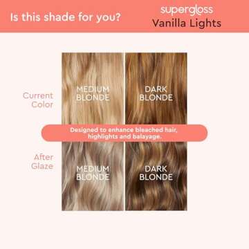 Glaze Super Gloss Color Conditioning Gloss – Vanilla Lights for Light to Medium Brown Hair with Higlights – Rinse Out Semi-Permanent Hair Gloss that Enhances Color and Boosts Shine & Hydration