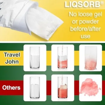 TravelJohn Disposable Urinal for Emergencies and Travel - 6 Pack