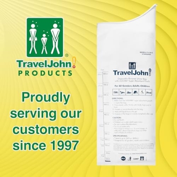 TravelJohn Disposable Urinal for Emergencies and Travel - 6 Pack