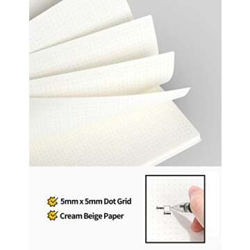 SUNEE Spiral Dotted Notebooks - Large Spiral Bullet Journals, 8.5" x 11", 120gsm Thick Dotted Paper, 3 Pack Dot Grid Notebook for Women, School, Office, 64 Sheets, Blue, Pink, Transparent