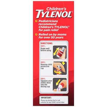 Tylenol Children's Pain Reliever and Fever Reducer Liquid - Cherry Flavor 4 Oz (Pack of 2)