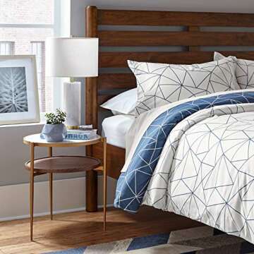 Amazon Brand – Rivet Modern White Marble and Wood Double Storage Wood Shelf Side End Table, 21.3"H, White/Brass/Walnut