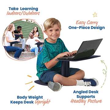ECR4Kids Surf Portable Lap Desk - Flexible Seating Navy