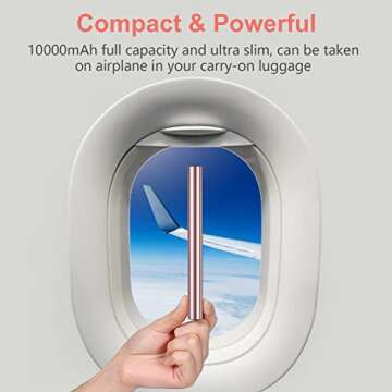 10000mAh PD 3.0 Power Bank Portable Charger Quick Charge USB C 18W Fast Charging Battery Pack for iPhone 16 15 14 13 12 11 X XS Pro MAX XR iPad Mini Samsung Galaxy S20 S10 S9 S8 Smartphone & More Pink