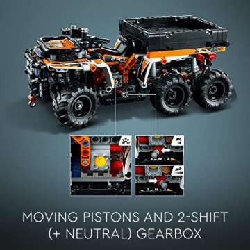 LEGO Technic All-Terrain Vehicle 42139, 6-Wheeled Off Roader Model Truck Toy, ATV Construction Set, Birthday Gift Idea for Kids, Boys and Girls