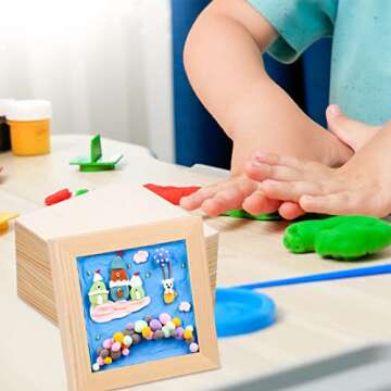 BILLIOTEAM 8 Pack Unfinished Square Wood Panels,4" x 4"/10cm x 10cm,Blank Wooden Canvas Cradled Painting Panel Boards for Drawing,Painting,Pouring,Wood Burning and DIY Arts Crafts Projects