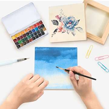 BILLIOTEAM 8 Pack Unfinished Square Wood Panels,4" x 4"/10cm x 10cm,Blank Wooden Canvas Cradled Painting Panel Boards for Drawing,Painting,Pouring,Wood Burning and DIY Arts Crafts Projects