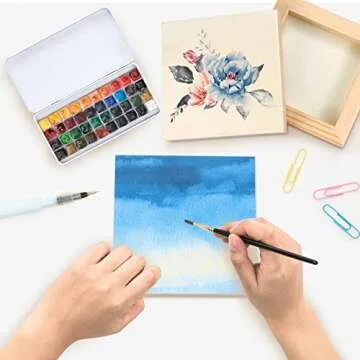 BILLIOTEAM 8 Pack Unfinished Square Wood Panels,4" x 4"/10cm x 10cm,Blank Wooden Canvas Cradled Painting Panel Boards for Drawing,Painting,Pouring,Wood Burning and DIY Arts Crafts Projects